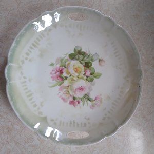 Plate, Vintage, Decorative, with Cut Out Handles